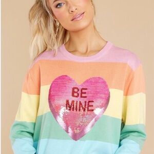 QUEEN OF SPARKLES Multicolor Heart Sweater